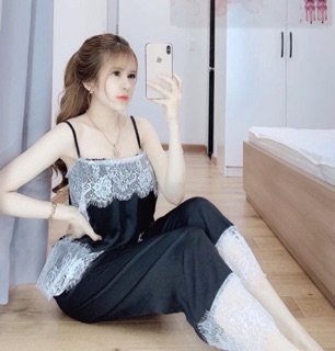 SET BỘ NGỦ 2 DÂY SATIN LỤA PHỐI REN CAO CẤP