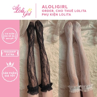 [SẴN / FREESHIP ĐƠN 50K] Vớ / Tất lolita cơ bản cổ ren dài trên gối