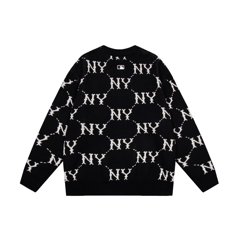 ❤❀  ❤ Mlb Áo Sweater Dệt Kim Tay Dài Cổ Tròn Thêu Chữ NY Cá Tính
