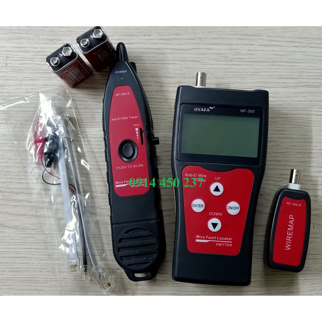 Bộ test cáp NOYAFA NF-300 đa năng chính hãng, kèm 2 pin 9V. BH 12 tháng