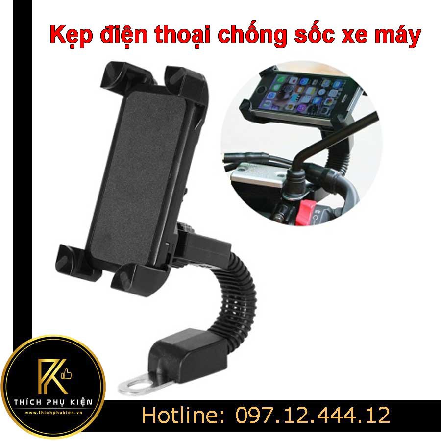 Giá Đỡ - Kẹp Điện Thoại Smartphone Chống Sốc Cho Xe Máy