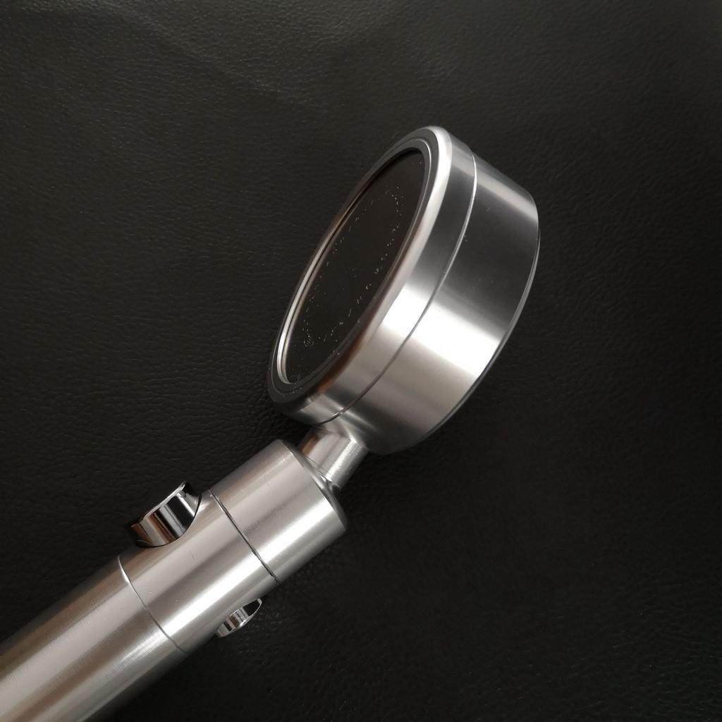 Bộ tay sen tắm vòi hoa sen tăng áp chất liệu nhôm đúc màu bạc siêu bền có nút bật tắt trên thân tiện dụng - QM051