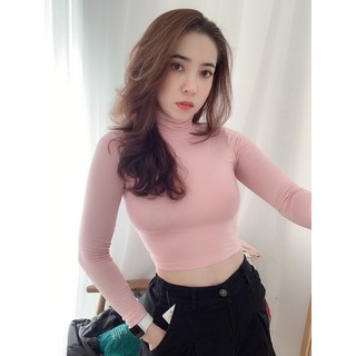 Áo croptop cổ lọ