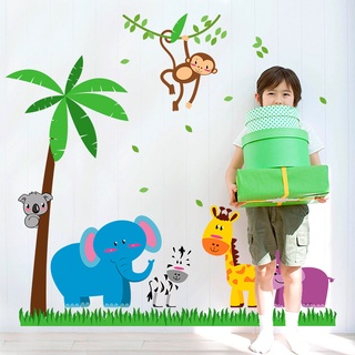 Decal dán tường Vườn thú xanh 02