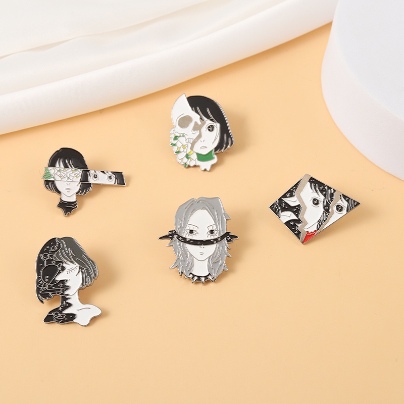 Ghim Cài Áo Hình Đầu Lâu Phong Cách Anime Cá Tính
