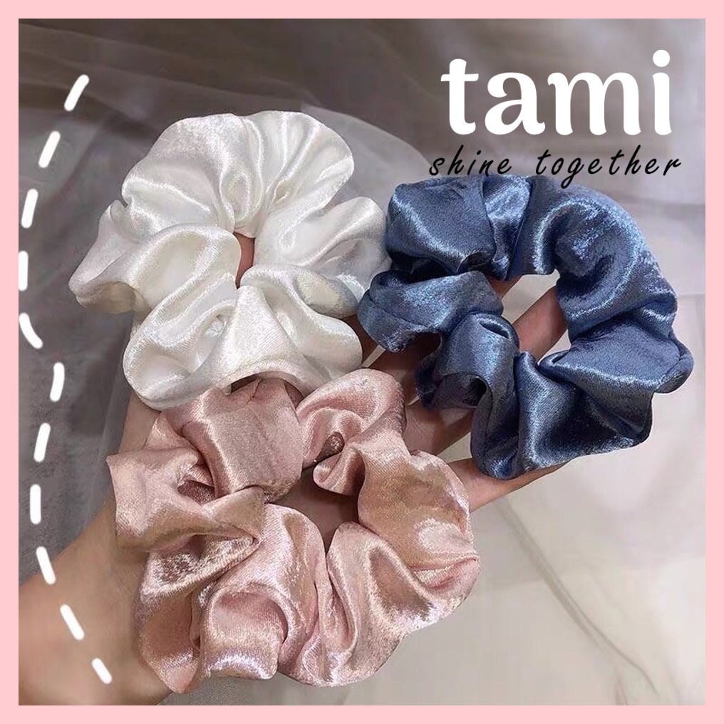 Scrunchies - Cột tóc scrunchie vải nhung lụa