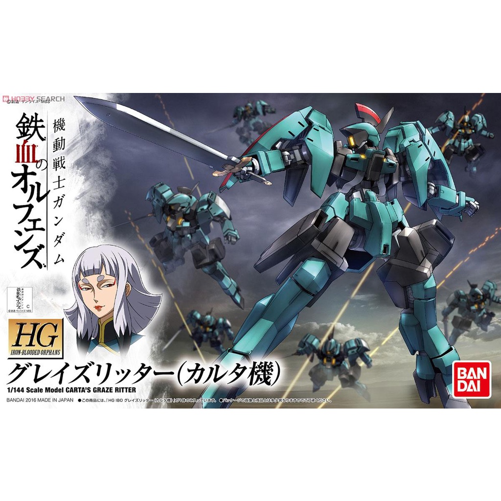 Mô Hình Gundam HG GRAZE RITTER CARTA Bandai 1/144 HGIBO Iron Blooded Orphans Đồ Chơi Lắp Ráp Anime Nhật