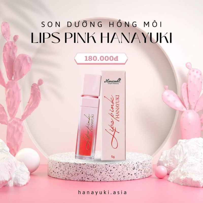 [Chính Hãng CTY 100%] Son Dưỡng Hồng Môi Lips Pink Hanayuki Khử Thâm & Căng Mọng