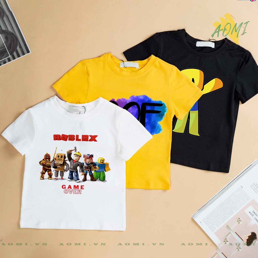 ÁO THUN ROBLOX UNISEX PHÔNG VÀNG NAM NỮ GIA ĐÌNH CẶP ĐÔI SIZE TRẺ EM CHO BÉ TRAI GÁI AOMIVN