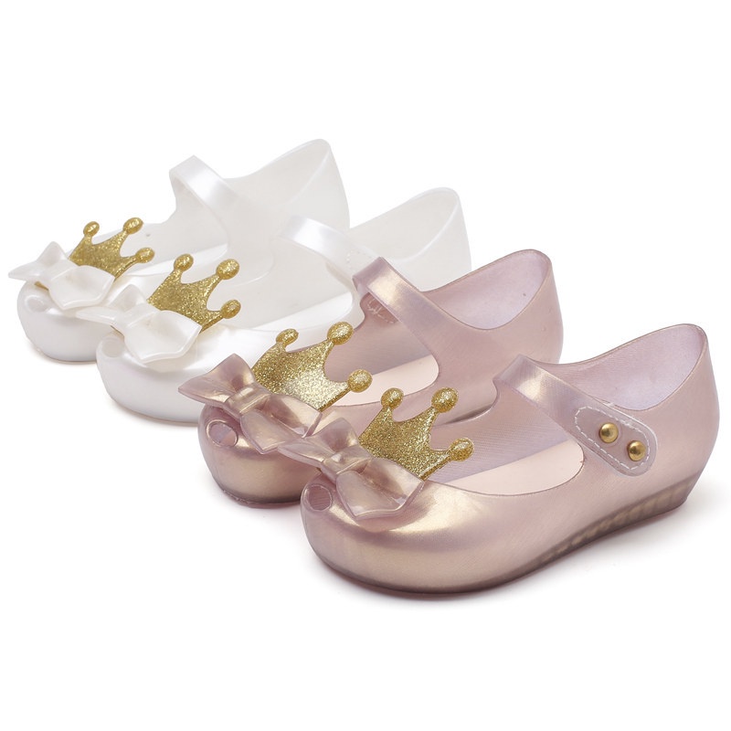 Giày Búp Bê Nhựa PVC Đính Nơ Xinh Xắn Cho Bé Gái 7NBH
