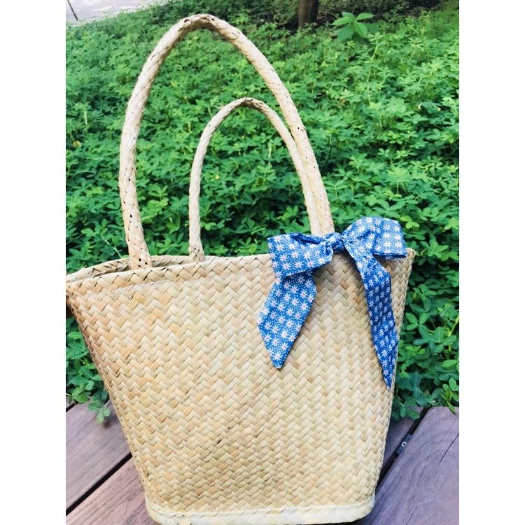 TÚI  XÁCH CỎ THỦ CÔNG, TÚI CÓI ĐI BIỂN HANDMADE SIÊU TO KÈM TAG GỖ