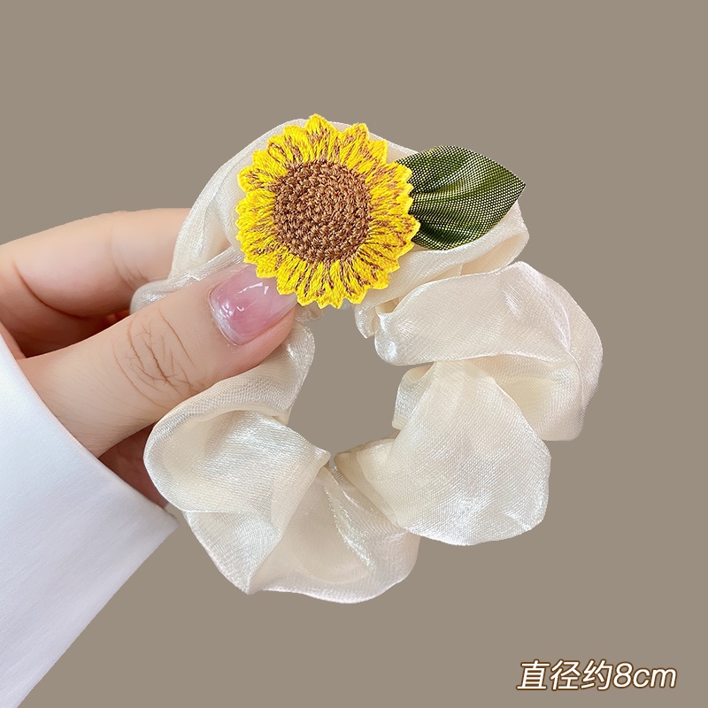 Dây Buộc Tóc Cao Su Họa Tiết Hoa Hướng Dương Phong Cách Hàn Quốc Mới 2022