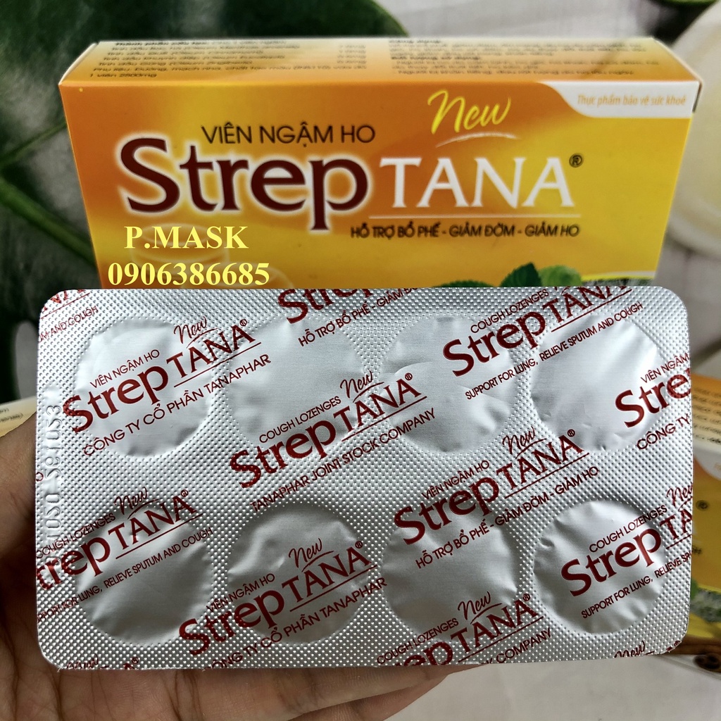 Viên ngậm ho STREPTANA 24 Viên/ hộp - Hỗ Trợ Bổ Phế, Giảm Đờm, Giảm Ho