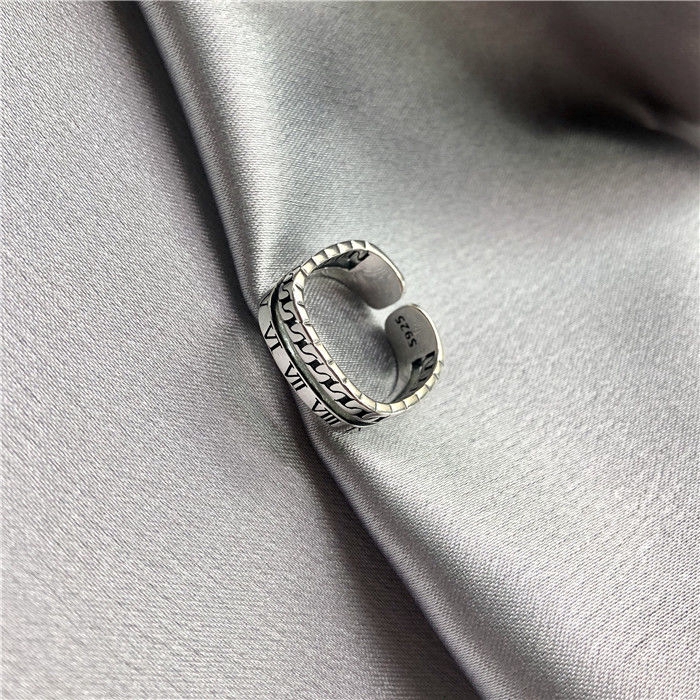 Nhẫn Khắc Số La Mã Đơn Giản Phong Cách Retro Thời Trang