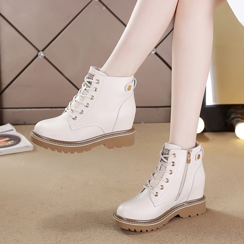 Bốt Nữ Đế đế độn cao 6 phân, kéo khoá ôm chân