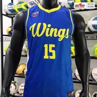 Áo thi đấu bóng rổ ho chi minh city wings vba 2021 - size 2xl - màu xanh - thanh lý