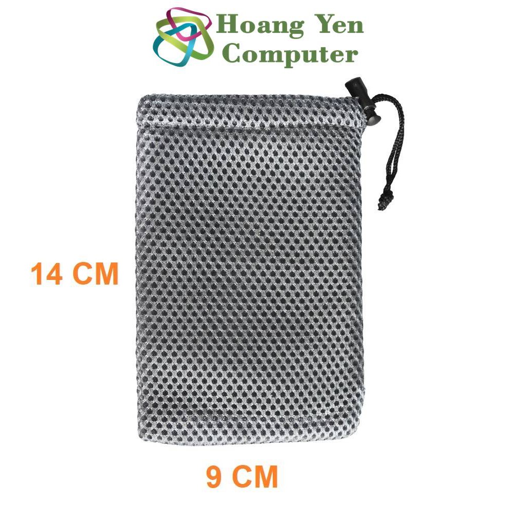 [XÁM] Túi Đựng Pin Dự Phòng 10000mAh, Tai Nghe, Cáp Sạc - Kích Thước 9cm x 14cm - Hoàng Yến Computer