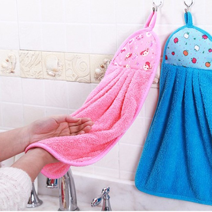 Khăn Lau Bếp/ Khăn Lau Tay Có Móc Treo Nhiều Màu Sắc