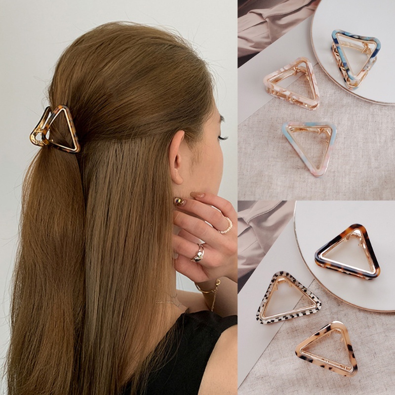 Flgo Kẹp Tóc Đuôi Ngựa Hình Tam Giác Khoét Lỗ Rỗng Thời Trang Cho Nữ