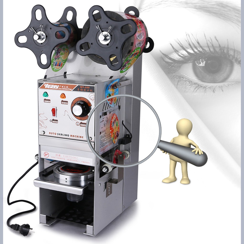 Máy dập cốc - máy ép miệng ly bán tự động WY-680