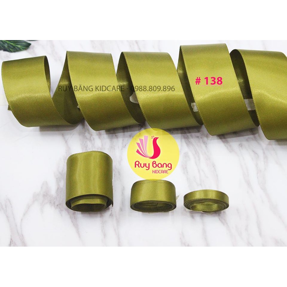 Ruy băng satin ❤️FREESHIP❤️ ruy băng lụa tone xanh ( cuộn 5M)