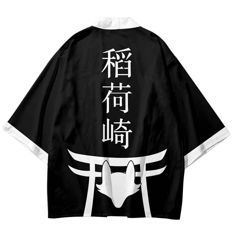 Áo Khoác Kimono Tay Ngắn In Hình Nhân Vật Hoạt Hình Haikyuu