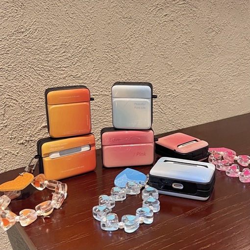 Vỏ Bảo Vệ Hộp Sạc Tai Nghe Bluetooth airpods 1/2 pro Bằng tpu Mềm Màu Gradient Họa Tiết Trái Tim Dễ Thương