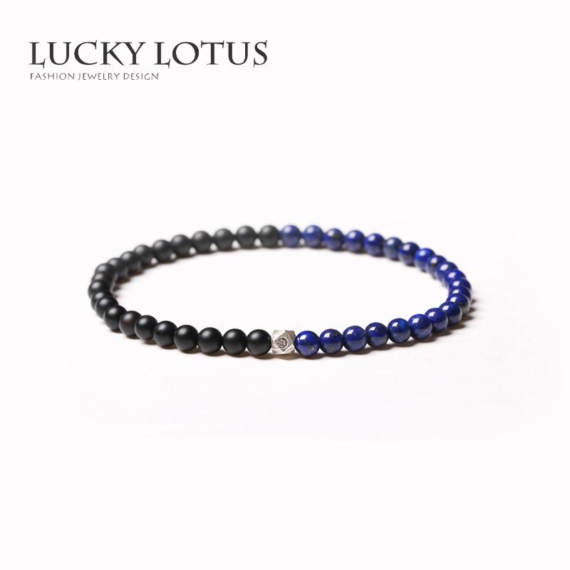 Vòng Tay Mã Não Đen Tự Nhiên Mỏng Lapis Lapis Transit