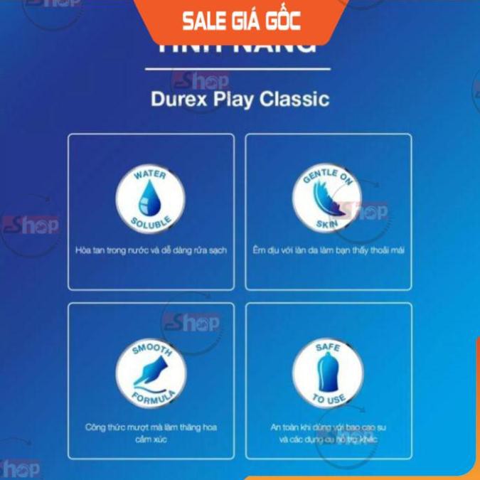 [Combo 2 Lọ]- Gel bôi trơn Durex Play Classic 50ml. (Hàng Thái) TẶNG Bcs iNViSiBLE Sêu Mỏng, Kéo Dài Thời Gian Yêu.