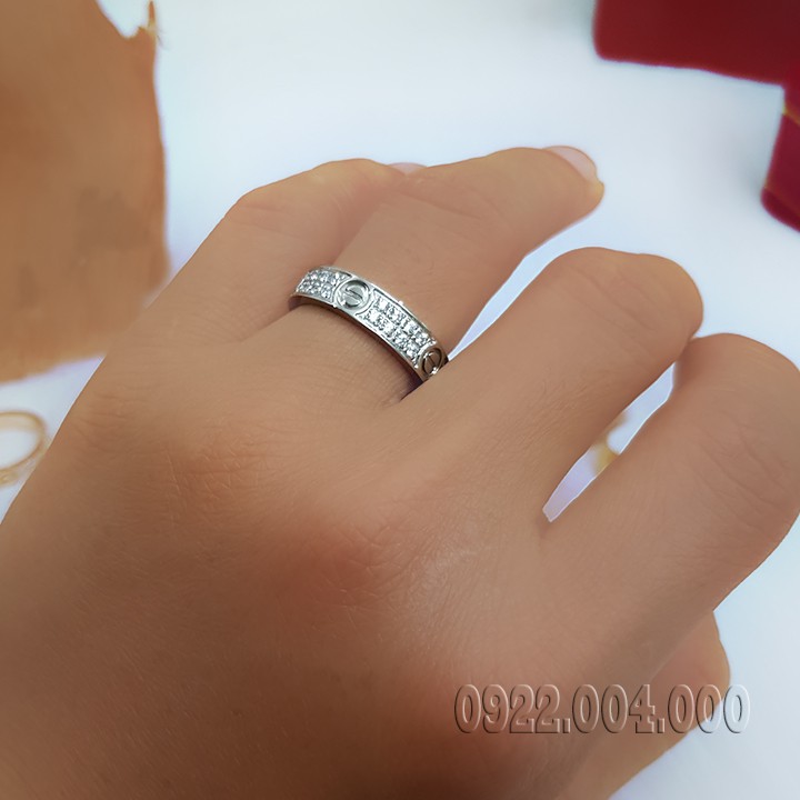 Nhẫn nữ, nhẫn nam, nhẫn đính 2 hàng đá nguyên vòng NZ1130.