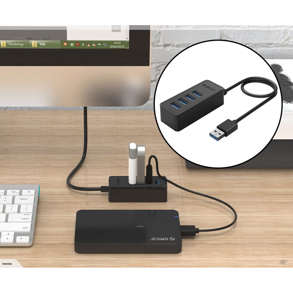 [ CHÍNH HÃNG] Bộ chia HUB chia 4 cổng USB 3.0 (Hub USB 3.0) Orico W5P-U3 - Bảo hành 12 tháng!