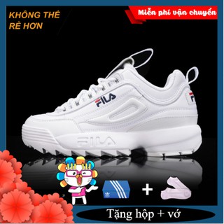 [ TẶNG VỚ + TẶNG HỘP ] GIÀY THỂ THAO NAM NỮ UZZANG PILA ĐẾ TRẮNG RĂNG CÁ MẬP
