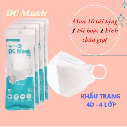 Khẩu Trang 4D Kháng Khuẩn DC Mask KF94 - Hàng Công Ty Chính Hãng (túi 5 cái màu Trắng )