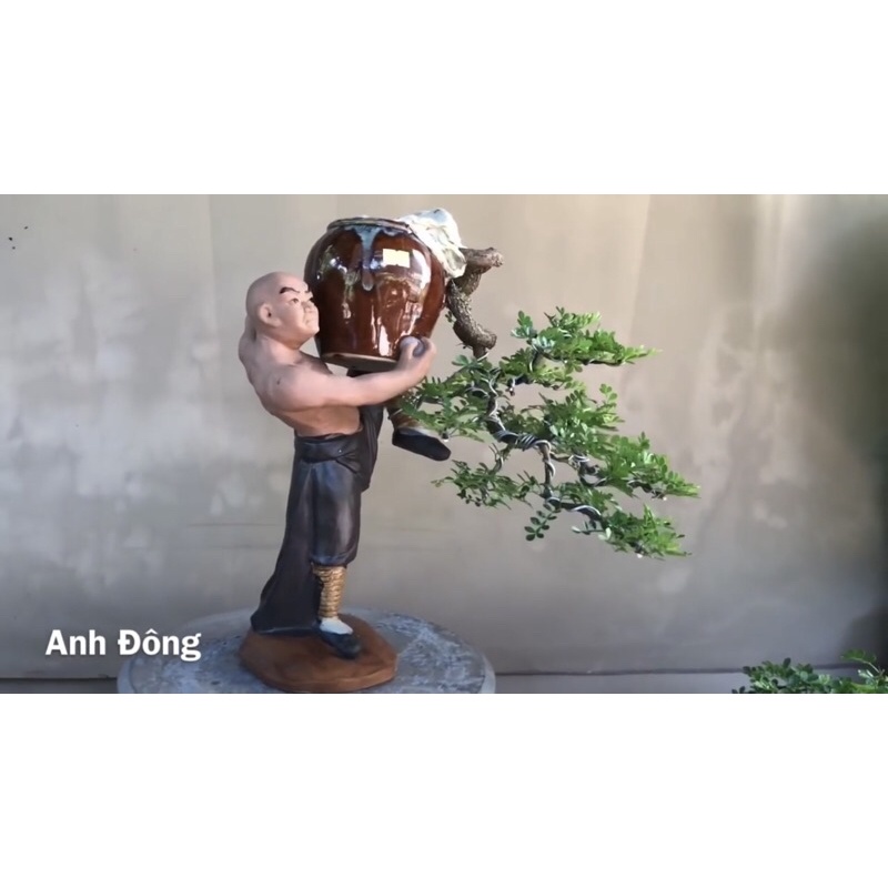 Tượng gốm la hán ghép bonsai cực chất