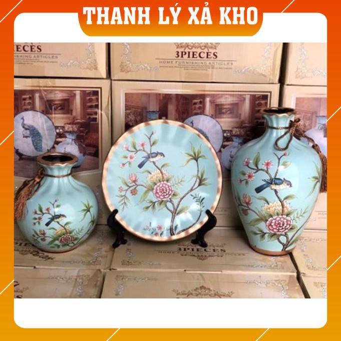 (6 MẪU BÌNH MÀU XANH - GIÁ RẺ) BỘ 3 SET LỌ HOA ĐẸP DÙNG ĐỂ TRANG TRÍ NHÀ CỬA