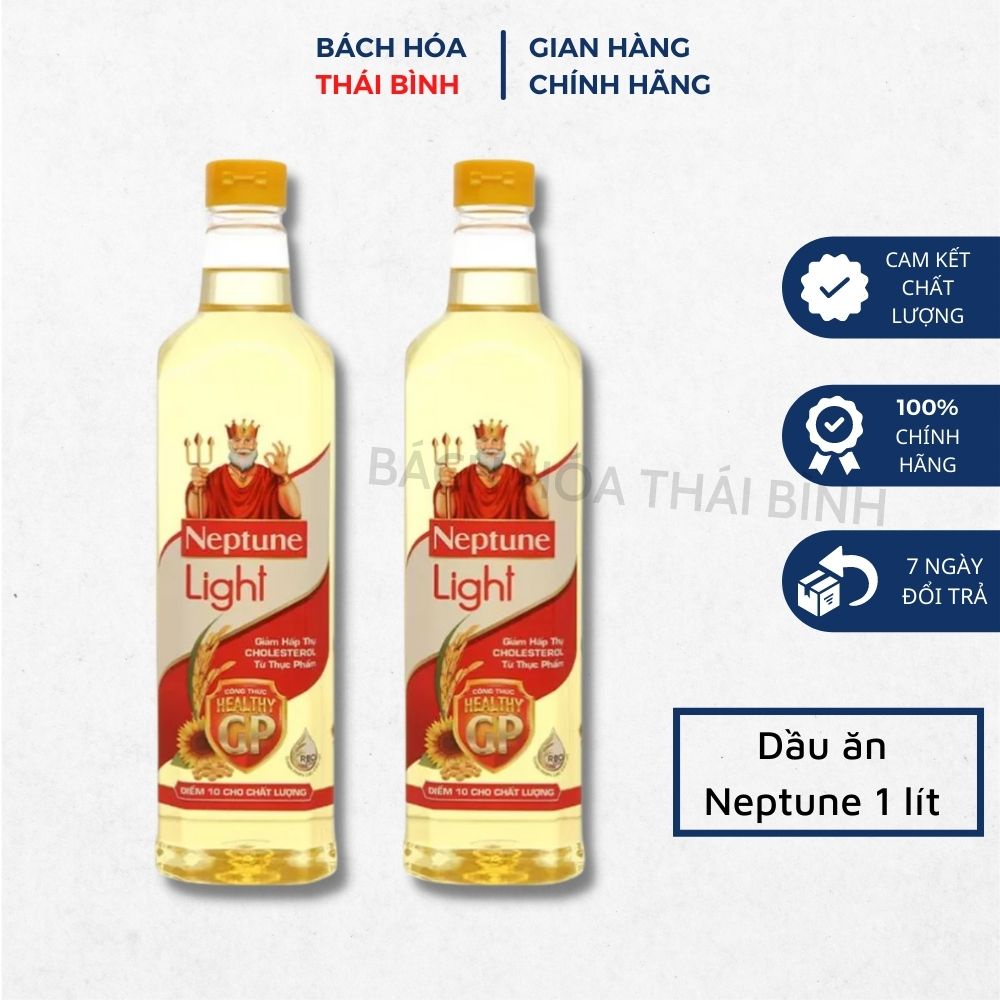 Combo 2 chai Dầu ăn Neptune Light chai 1l