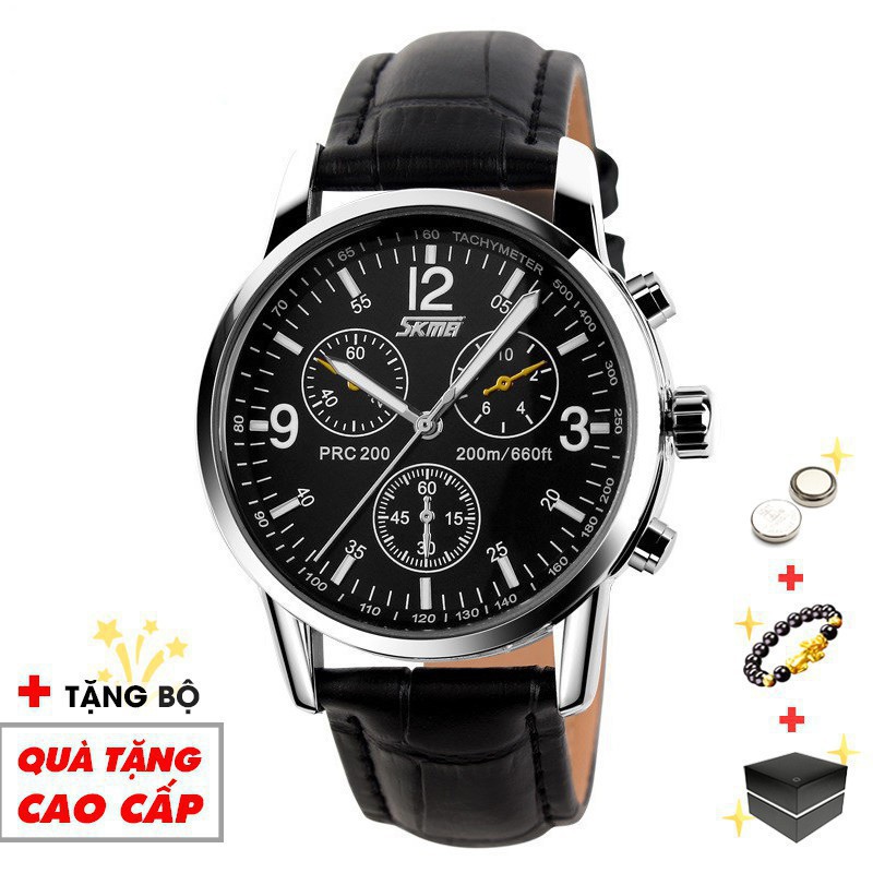 AWD LDYI Đồng hồ nam SKMEIL 3 máy, 3 kim cực đẹp, thời trang dây thép cao cấp không gỉ 12 22