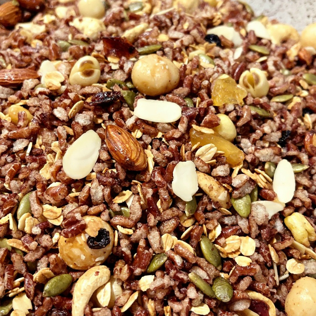 Hạt dinh dưỡng mix gạo lứt chà bông bánh ăn kiêng granola bar tập gym, dinh dưỡng cho bà bầu, giảm cân