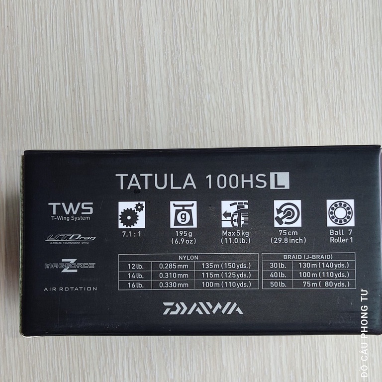 Máy câu ngang tay trái DAIWA TATULA 100HSL