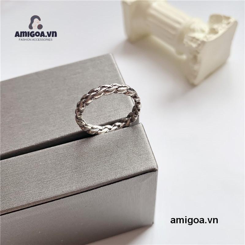 ✨✨Nhẫn Thiết Kế Chuỗi Xích Xoắn Phong Cách Retro Cho Nam Và Nữ