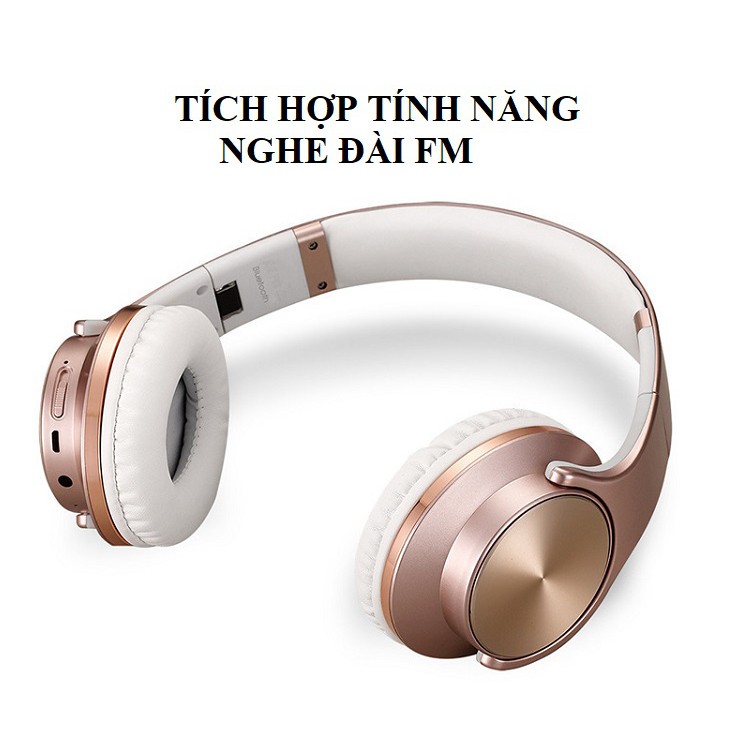 Tai Nghe Chụp Tai ❤️FREESHIP❤️ Tai Nghe Bluetooth Cao Cấp Âm Thanh Sống Động - Tai Nghe Không Dây MH5 Kiêm Loa Nghe Nhạc