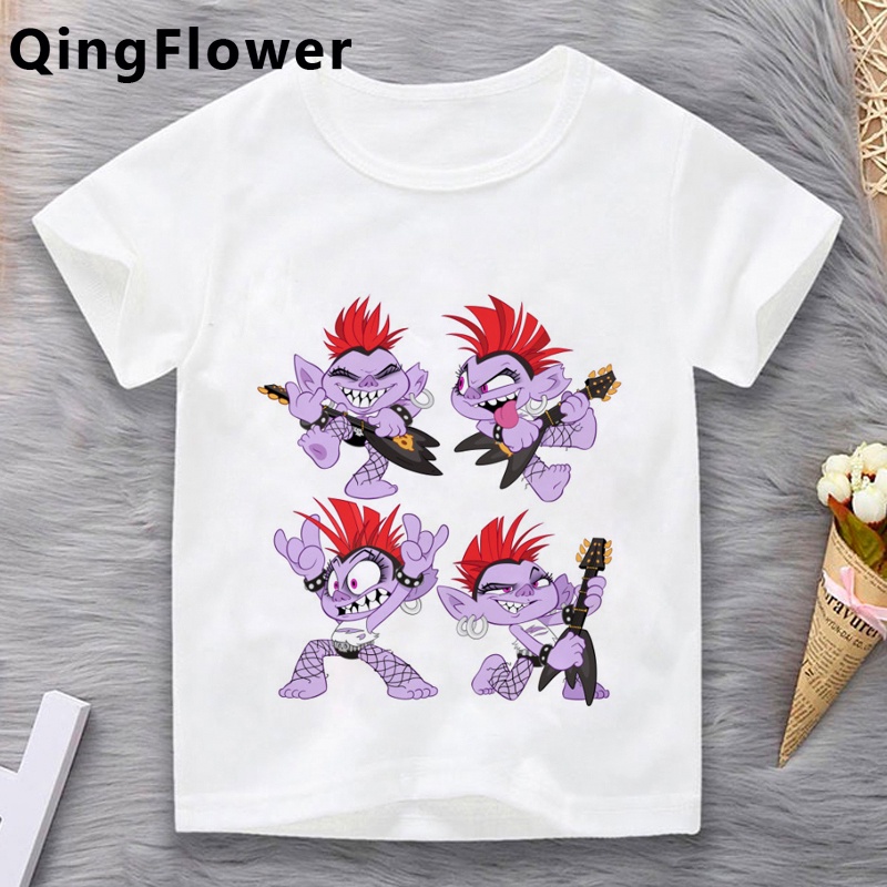 Trolls Áo Thun Tay Ngắn In Họa Tiết Dễ Thương Cho Tuổi Teen