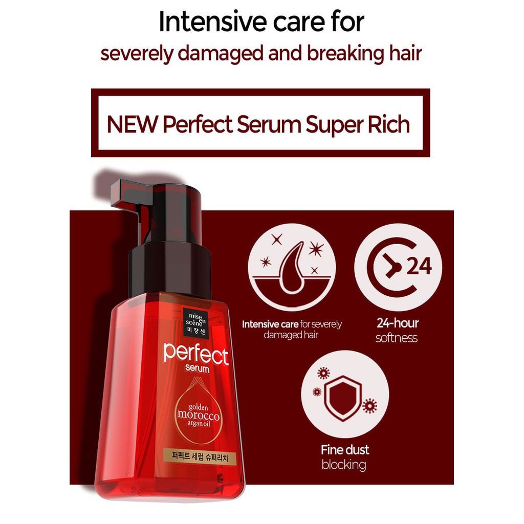 [New 2020]Serum Dưỡng Tóc Chắc Khoẻ, Phục Hồi Hư Tổn  Miseen Scène Perfect Repair Serum #Super Rich 80ml