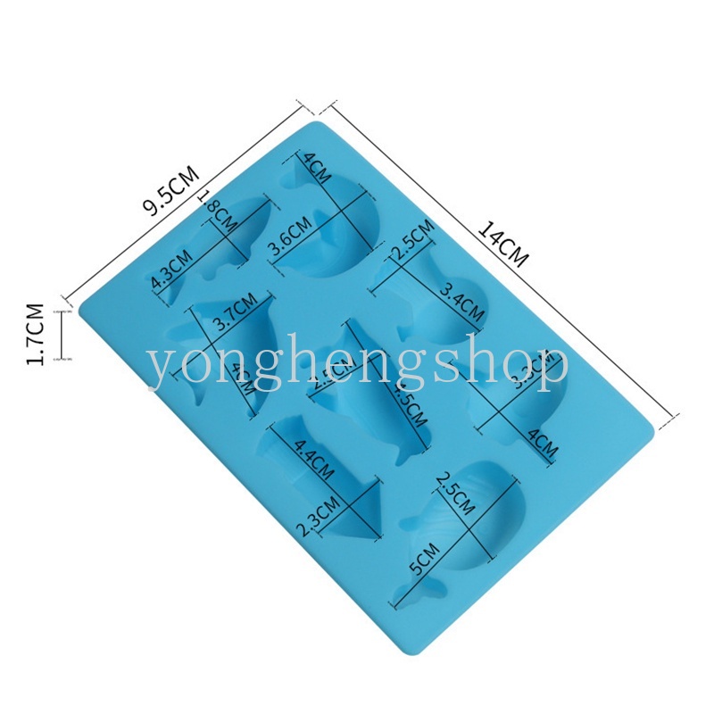 Khuôn Silicon Làm Bánh / Xà Phòng / Sô Cô La Hình Cá Biển 3D Dễ Thương