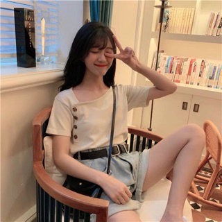 Áo thun nút chéo ulzzang