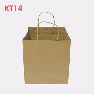 Combo 100 túi giấy đựng hộp cơm kraft trơn có sẵn kt14 23x 23x 22