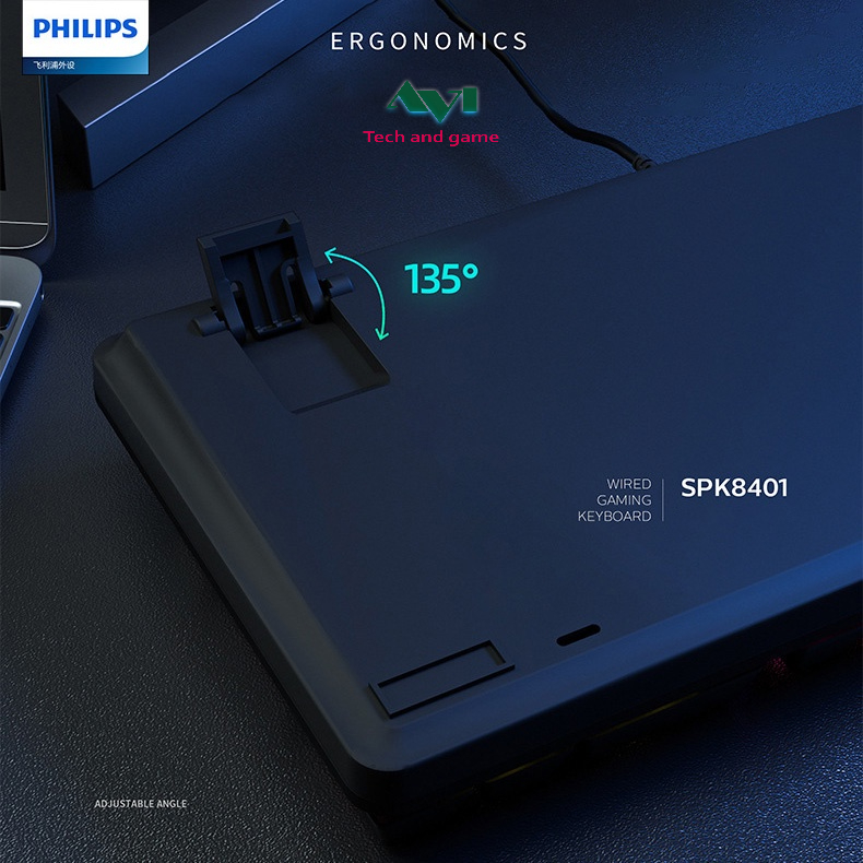 Bàn phím cơ Gaming PHILIPS SPK8401 chính hãng Bàn phím máy tính cơ dành cho game thủ - Bảo hành 12 tháng