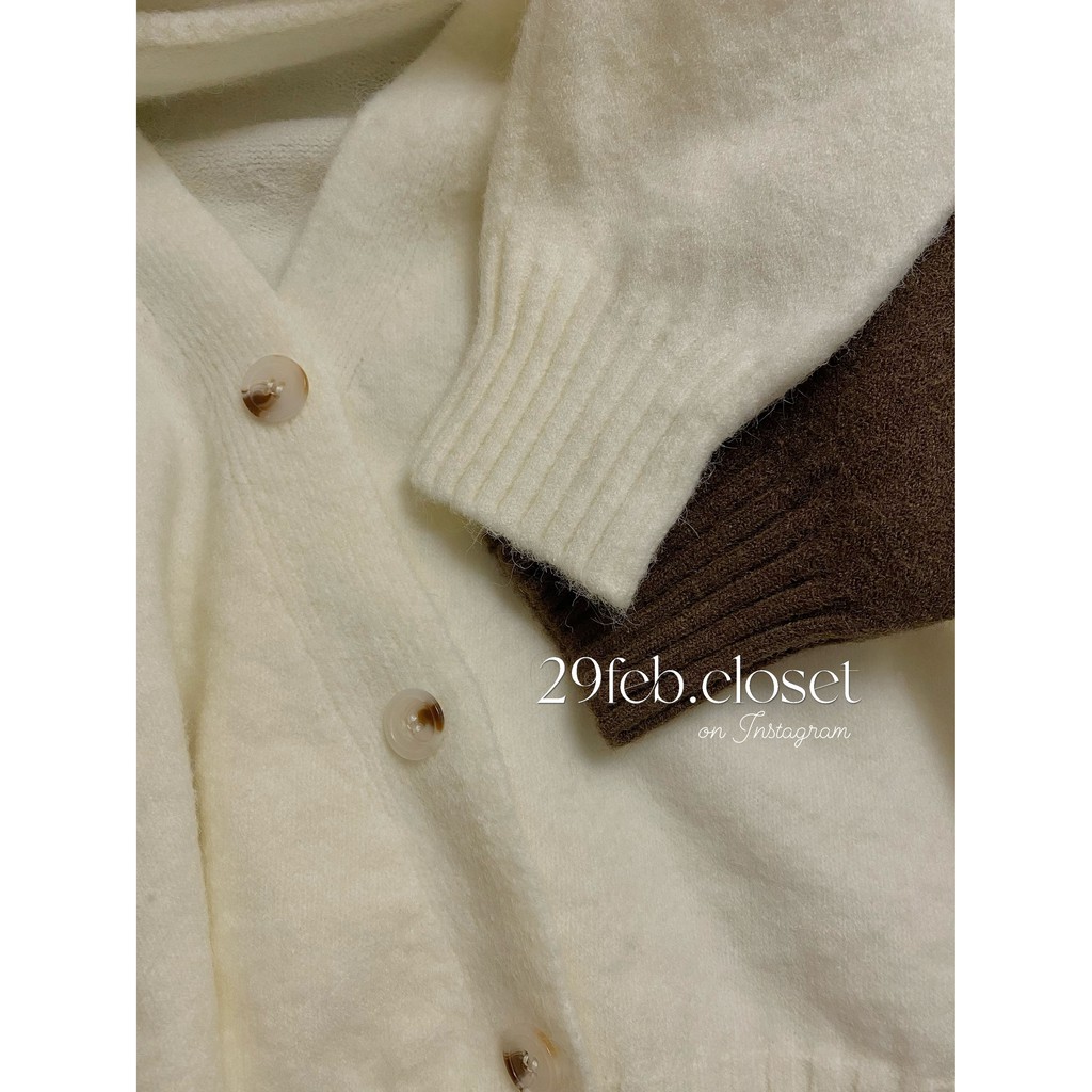[Ảnh thật/Video] Áo khoác cardigan lông thỏ vạt chéo - 29feb.closet | BigBuy360 - bigbuy360.vn