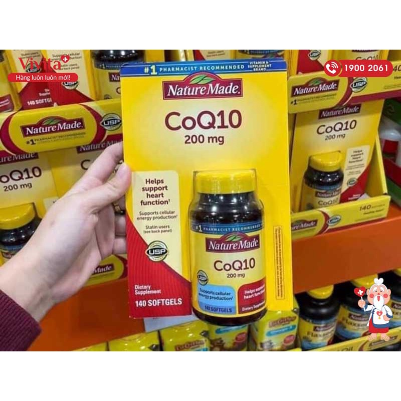 Viên Uống hỗ trợ Tim Mạch CoQ10 Nature Made 140 viên - Hãng mỹ chính hãng