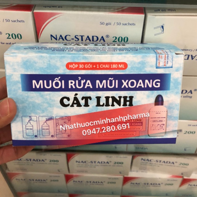 Bình Rửa Mũi Xoang Cát Linh (kèm 30 Gói Muối)